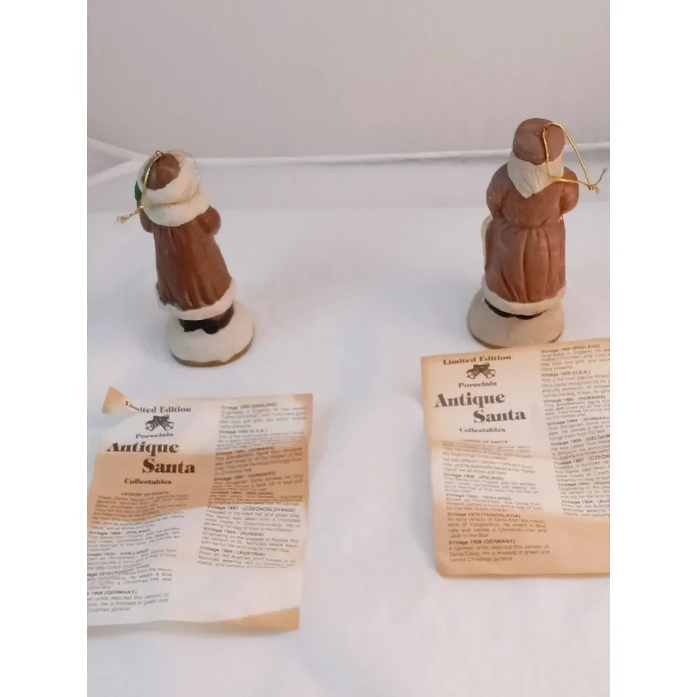 Vtg Santas From Around the World Dated Christmas Bisque‎ Figurine